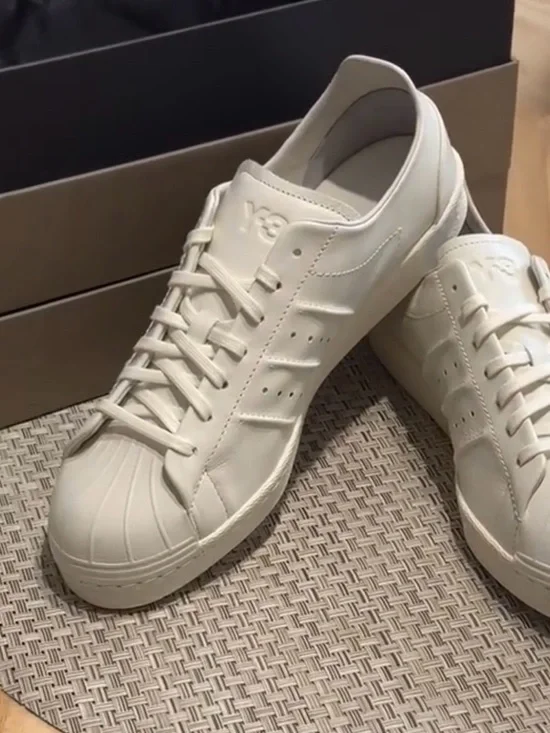 ADIDAS Y-3 SUPERSTAR YOHJI YAMAMOTO LEATHER SNEAKERS SIZE 8 - Picture 3 of 13